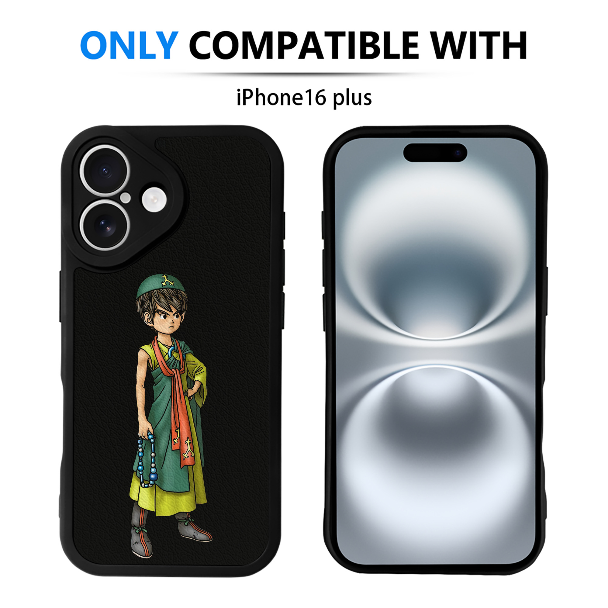 （画像用） ドラゴンクエスト Doragon Kuesuto Dragon Quest 【iPhone 16シリーズ対応】シリコンスマホケース（レザー調） 材質：シリコン